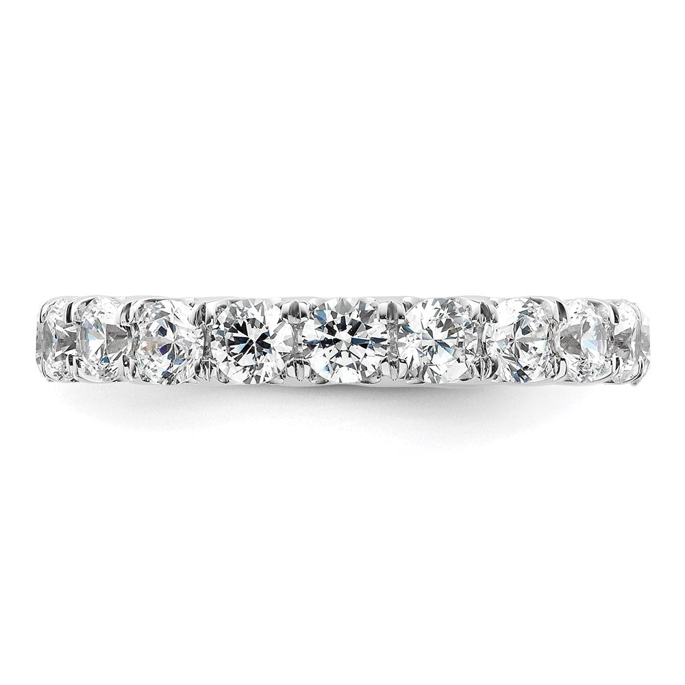 14k White Gold Polished Size 8.5 U-Shared Prong 3 carat Diamond Complete Eternity Band
