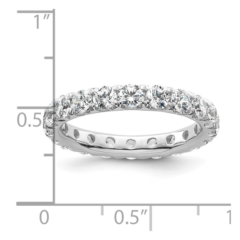 14k White Gold Polished Size 8.5 U-Shared Prong 3 carat Diamond Complete Eternity Band