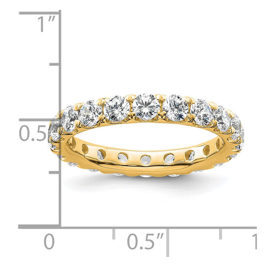 14k Polished Size 8.5 U-Shared Prong 3 carat Diamond Complete Eternity Band