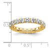 14k Polished Size 8.5 U-Shared Prong 3 carat Diamond Complete Eternity Band