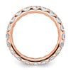 14k Rose Gold Polished Size 9 U-Shared Prong 3 carat Diamond Complete Eternity Band