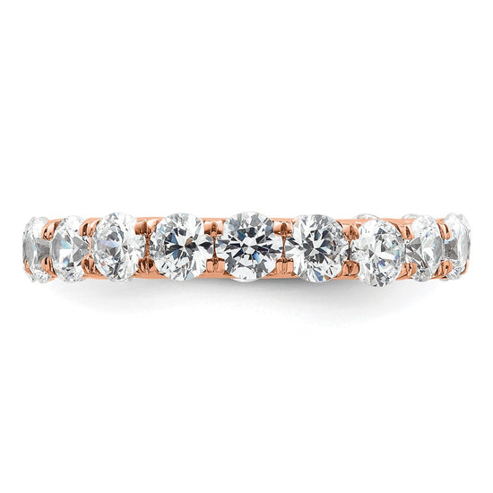 14k Rose Gold Polished Size 9 U-Shared Prong 3 carat Diamond Complete Eternity Band