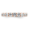 14k Rose Gold Polished Size 9 U-Shared Prong 3 carat Diamond Complete Eternity Band