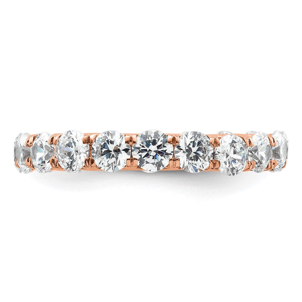 14k Rose Gold Polished Size 9 U-Shared Prong 3 carat Diamond Complete Eternity Band