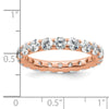 14k Rose Gold Polished Size 9 U-Shared Prong 3 carat Diamond Complete Eternity Band