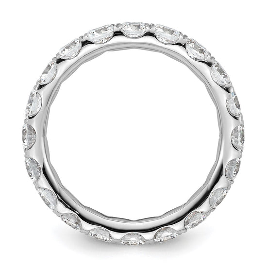 14k White Gold Polished Size 9 U-Shared Prong 3 carat Diamond Complete Eternity Band