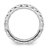 14k White Gold Polished Size 9 U-Shared Prong 3 carat Diamond Complete Eternity Band