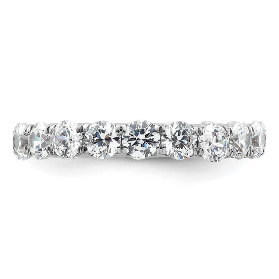 14k White Gold Polished Size 9 U-Shared Prong 3 carat Diamond Complete Eternity Band