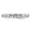 14k White Gold Polished Size 9 U-Shared Prong 3 carat Diamond Complete Eternity Band