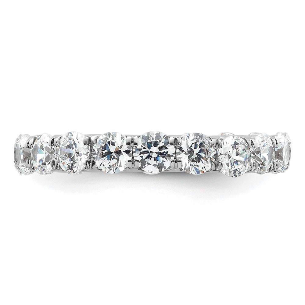 14k White Gold Polished Size 9 U-Shared Prong 3 carat Diamond Complete Eternity Band