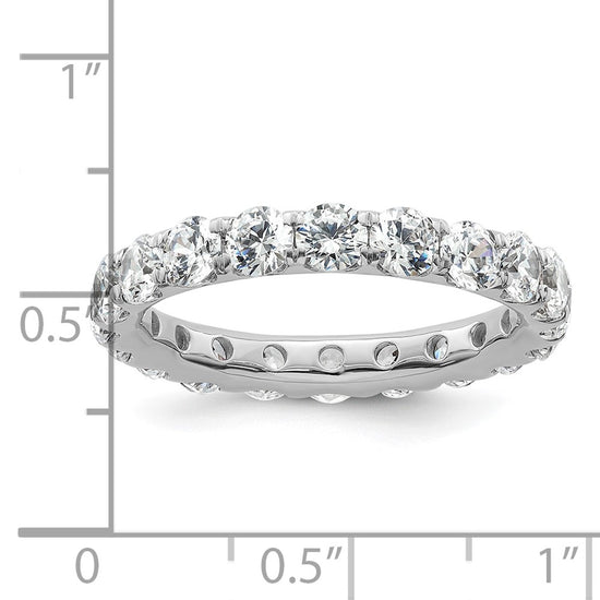 14k White Gold Polished Size 9 U-Shared Prong 3 carat Diamond Complete Eternity Band