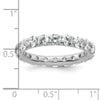 14k White Gold Polished Size 9 U-Shared Prong 3 carat Diamond Complete Eternity Band