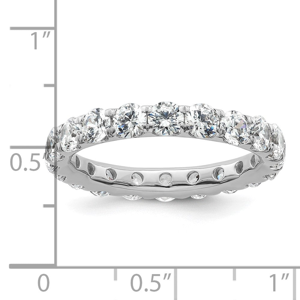 14k White Gold Polished Size 9 U-Shared Prong 3 carat Diamond Complete Eternity Band