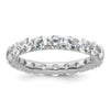 14k White Gold Polished Size 9 U-Shared Prong 3 carat Diamond Complete Eternity Band