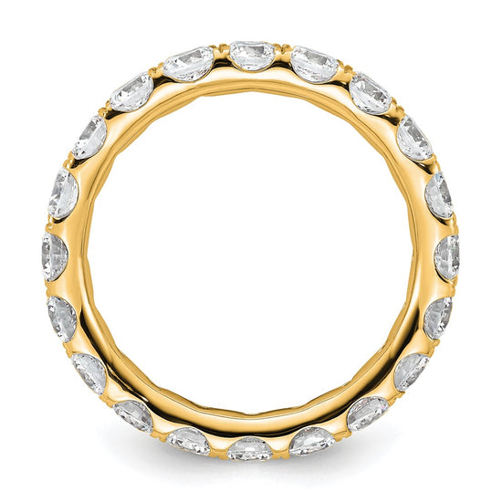 14k Polished Size 9 U-Shared Prong 3 carat Diamond Complete Eternity Band