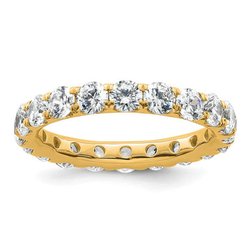 14k Polished Size 9 U-Shared Prong 3 carat Diamond Complete Eternity Band