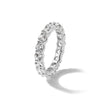 14k White Gold Polished Size 8 U-Shared Prong 3 carat Diamond Complete Eternity Band