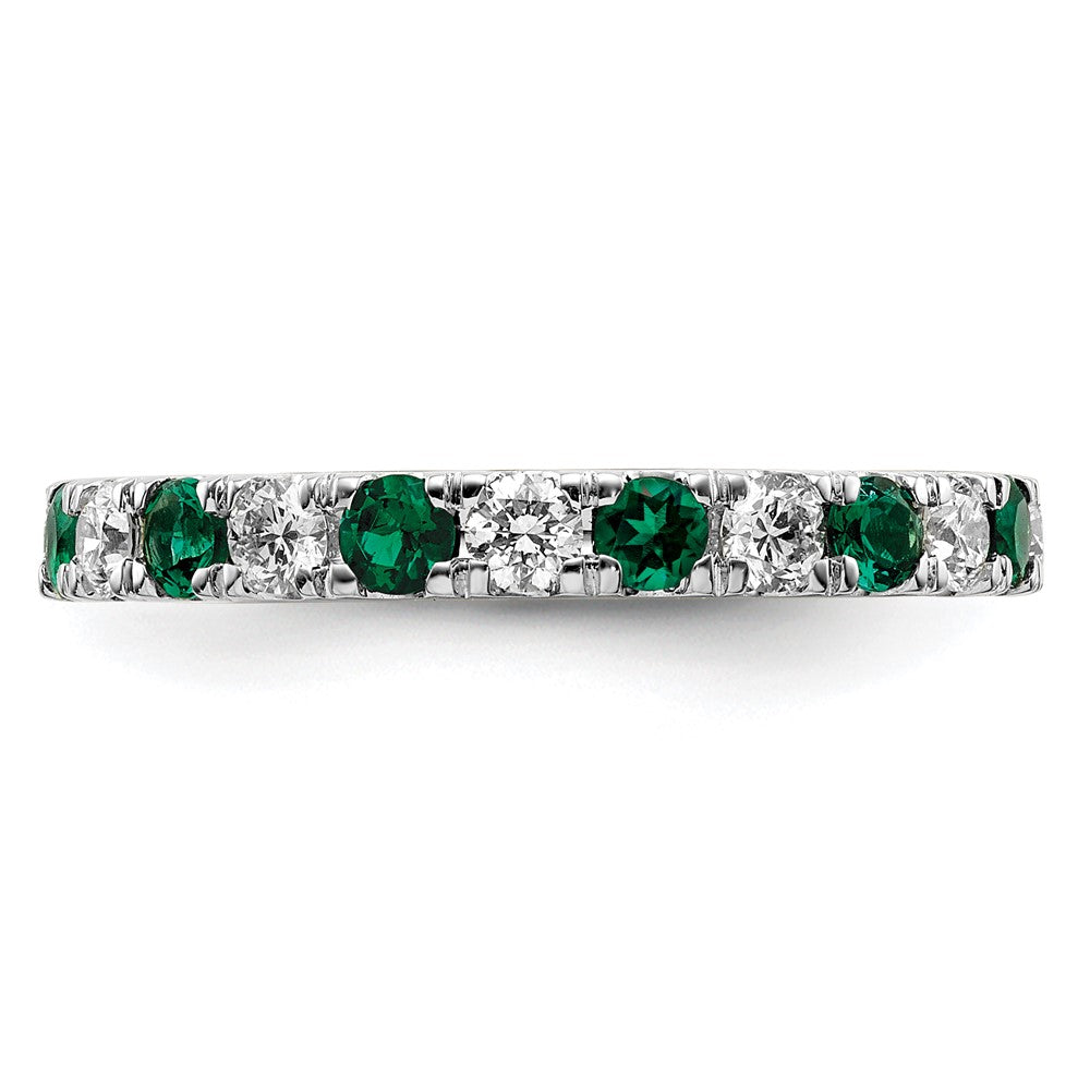 Lab Grown Diamond & Created Emerald Eternity Band