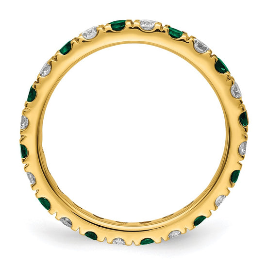 Lab Grown Diamond & Created Emerald Eternity Band