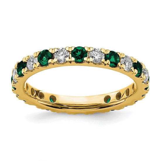 Lab Grown Diamond & Created Emerald Eternity Band