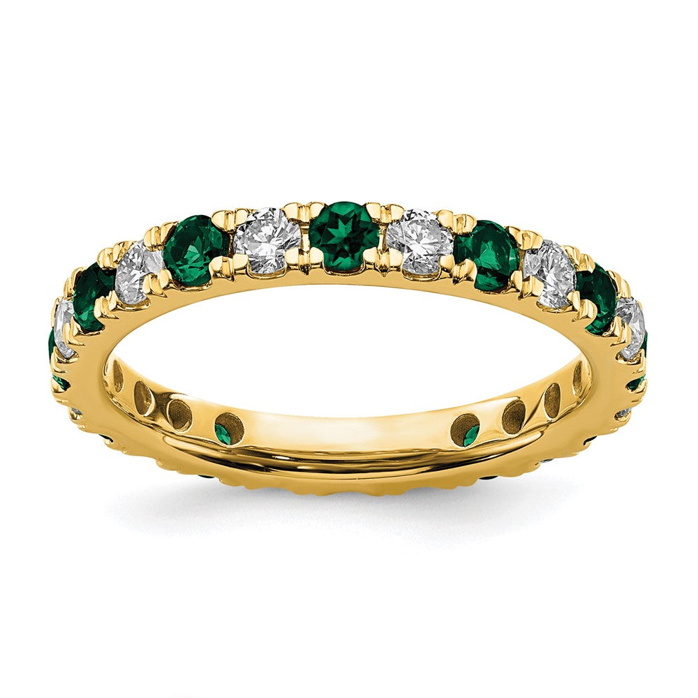 Lab Grown Diamond & Created Emerald Eternity Band