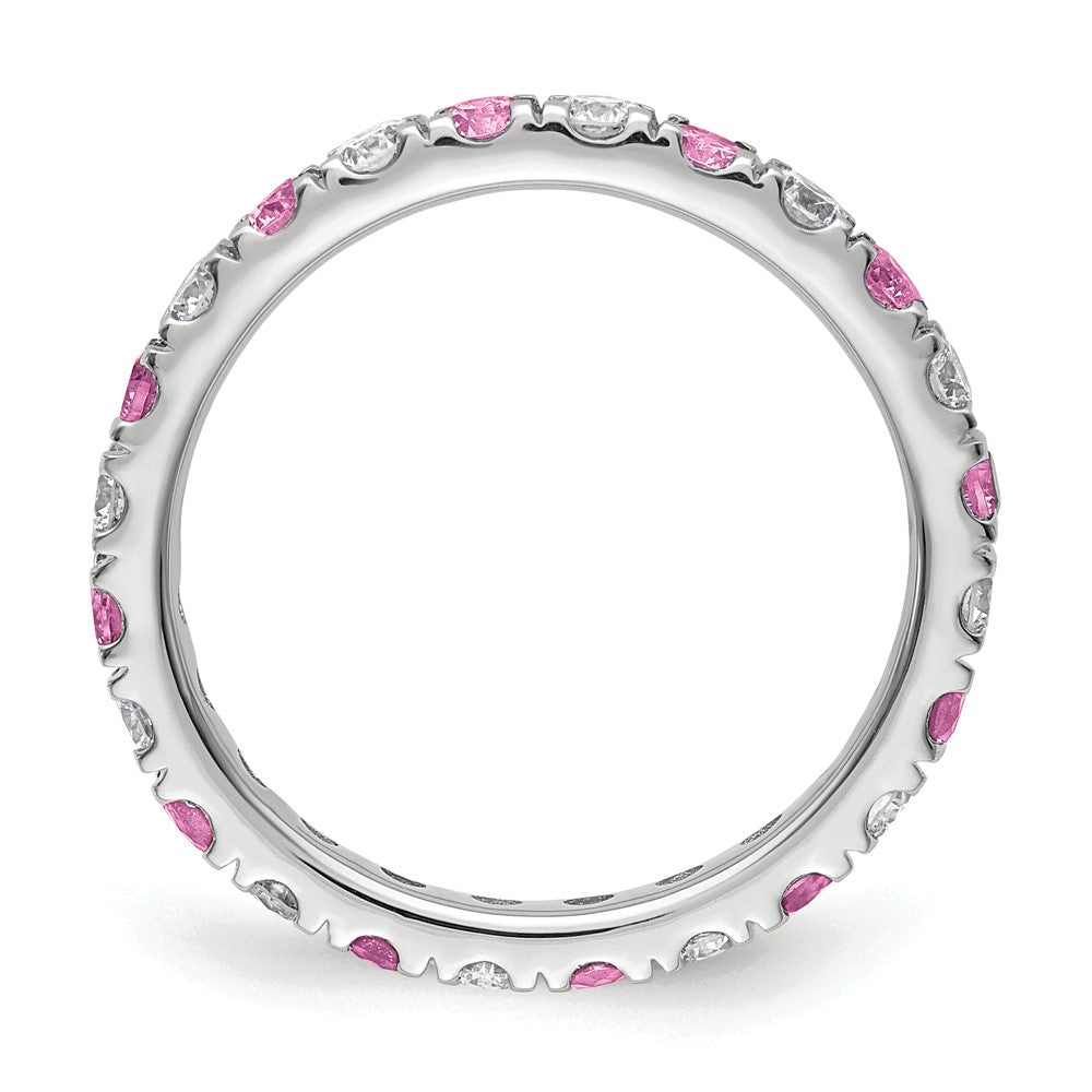 Lab Grown Diamond & Gemstone Eternity Band