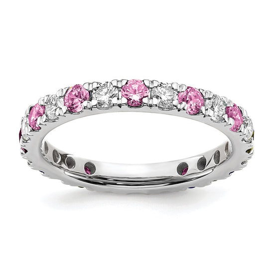 Lab Grown Diamond & Gemstone Eternity Band