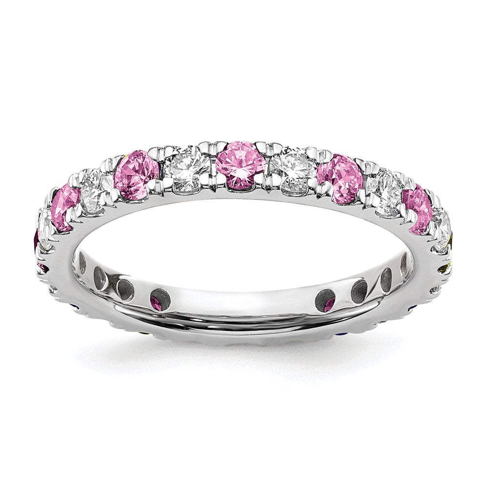 Lab Grown Diamond & Gemstone Eternity Band