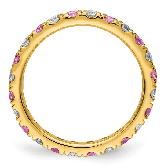 Lab Grown Diamond & Gemstone Eternity Band