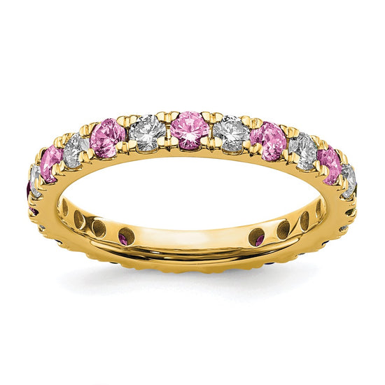 Lab Grown Diamond & Gemstone Eternity Band