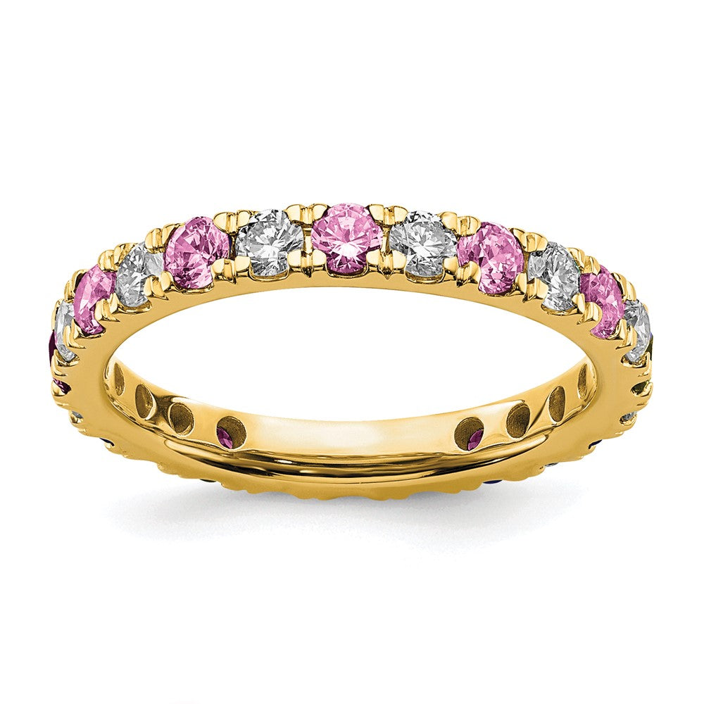 Lab Grown Diamond & Gemstone Eternity Band