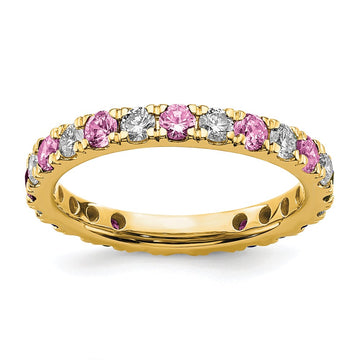 Lab Grown Diamond & Gemstone Eternity Band