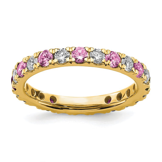 Lab Grown Diamond & Gemstone Eternity Band