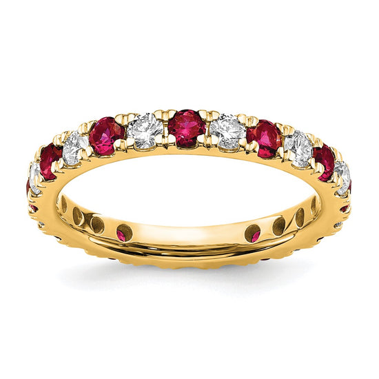 Lab Grown Diamond & Created Ruby Eternity Band