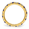 Lab Grown Diamond & Created Blue Sapphire Eternity Band