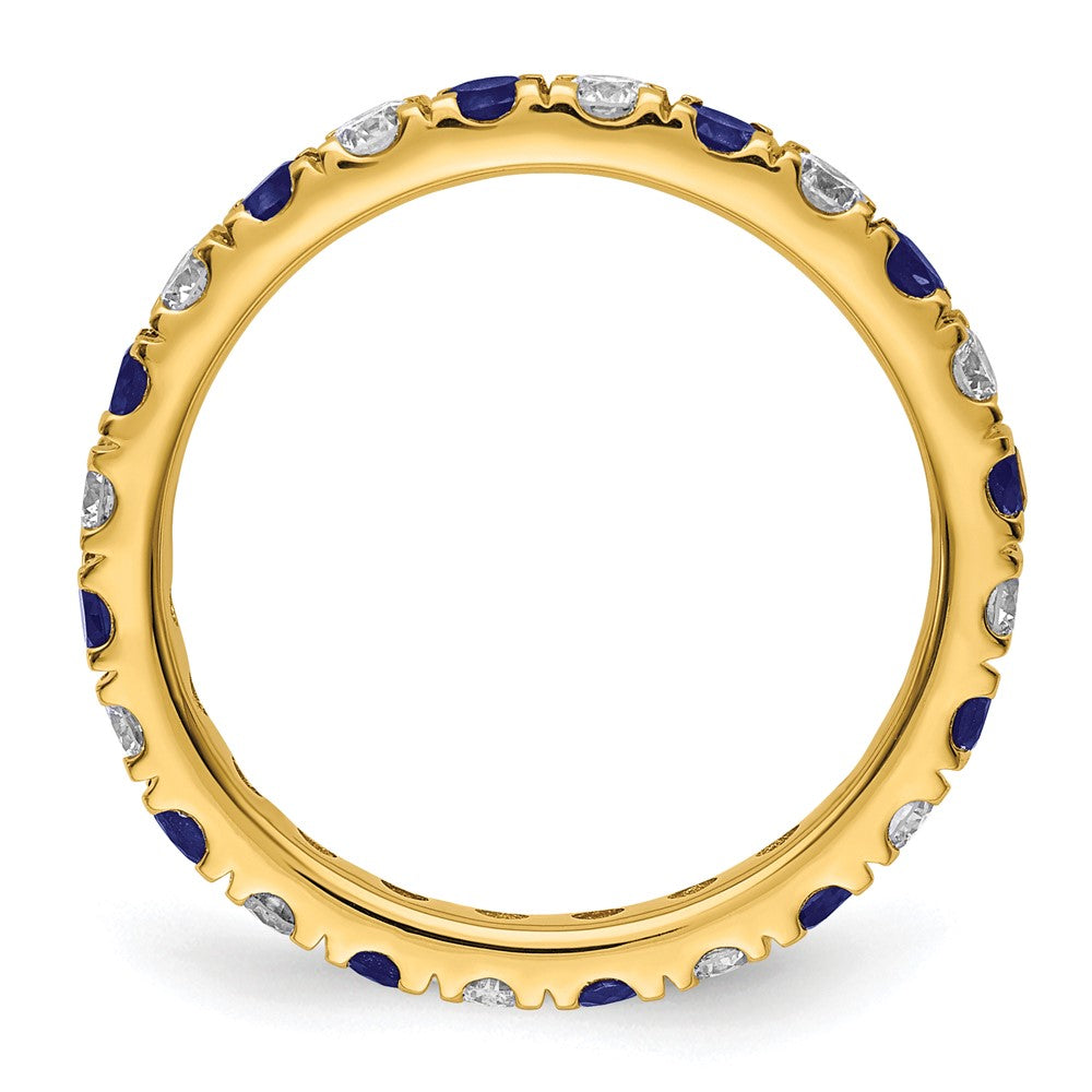 Lab Grown Diamond & Created Blue Sapphire Eternity Band