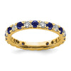Lab Grown Diamond & Created Blue Sapphire Eternity Band
