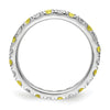 Lab Grown Diamond & Created Blue Sapphire Eternity Band