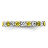 Lab Grown Diamond & Created Blue Sapphire Eternity Band