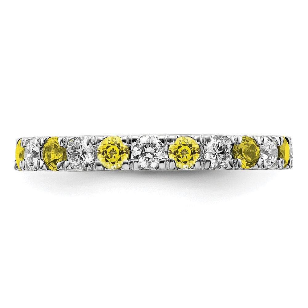 Lab Grown Diamond & Created Blue Sapphire Eternity Band