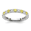 Lab Grown Diamond & Created Blue Sapphire Eternity Band