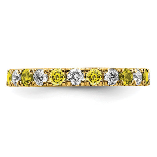 Lab Grown Diamond & Created Blue Sapphire Eternity Band