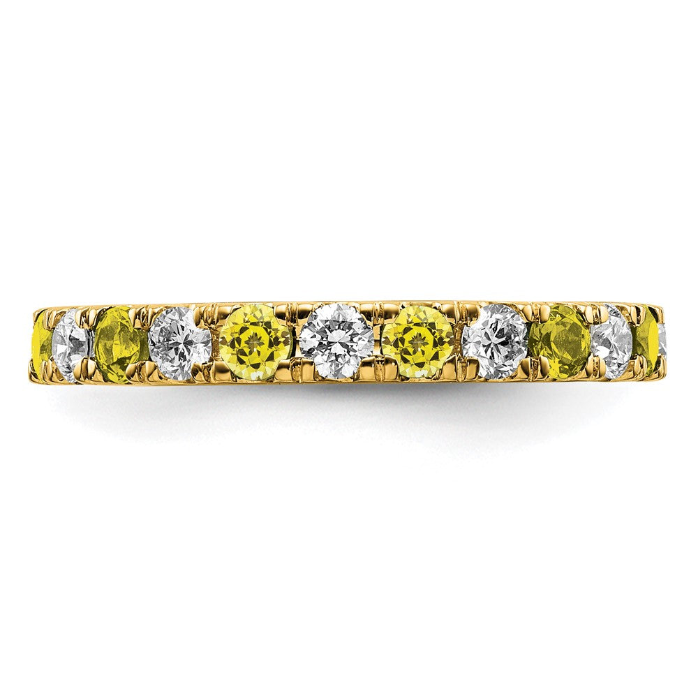 Lab Grown Diamond & Created Blue Sapphire Eternity Band