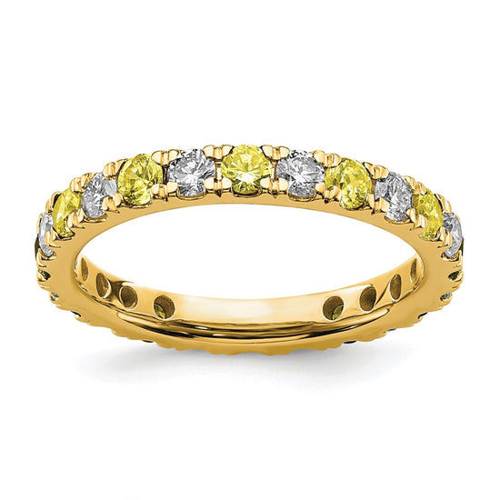 Lab Grown Diamond & Created Blue Sapphire Eternity Band