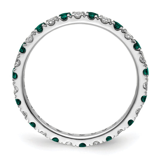 Lab Grown Diamond & Created Alexandrite Eternity Band