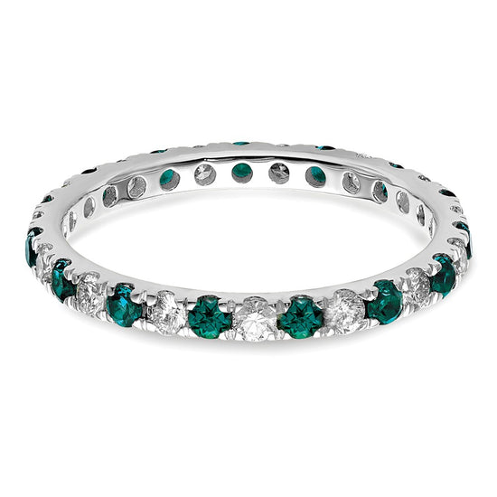 Lab Grown Diamond & Created Alexandrite Eternity Band