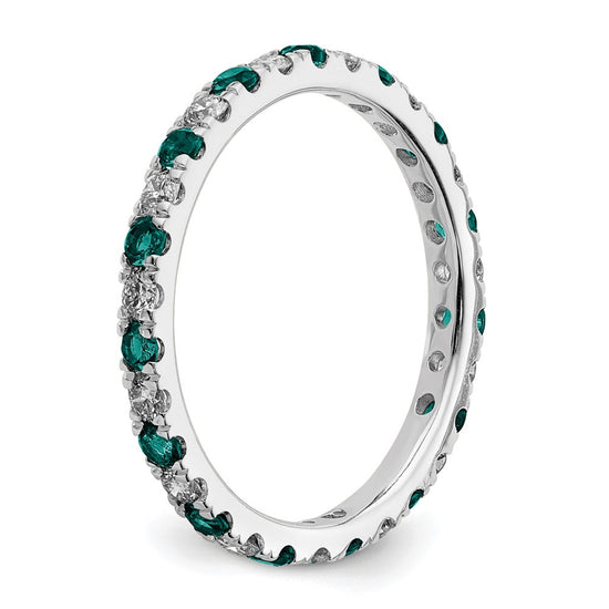 Lab Grown Diamond & Created Alexandrite Eternity Band