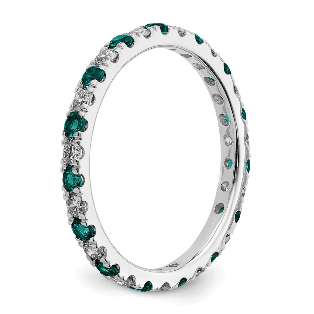 Lab Grown Diamond & Created Alexandrite Eternity Band