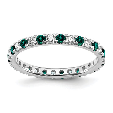 Lab Grown Diamond & Created Alexandrite Eternity Band