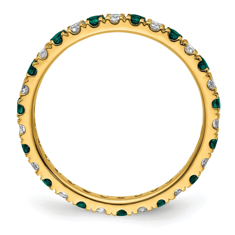 Lab Grown Diamond & Created Alexandrite Eternity Band
